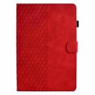 For Samsung Galaxy S10 FE+ Rhombus Embossed Leather Smart Tablet Case(Red) - 2