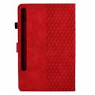 For Samsung Galaxy S10 FE+ Rhombus Embossed Leather Smart Tablet Case(Red) - 3