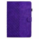 For Samsung Galaxy S10 FE+ Rhombus Embossed Leather Smart Tablet Case(Purple) - 2