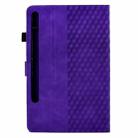 For Samsung Galaxy S10 FE+ Rhombus Embossed Leather Smart Tablet Case(Purple) - 3