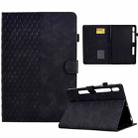 For Samsung Galaxy S10 FE+ Rhombus Embossed Leather Smart Tablet Case(Black) - 1