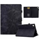 For Samsung Galaxy Tab A9+ Peony Butterfly Embossed Leather Smart Tablet Case(Black) - 1