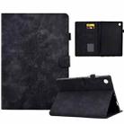 For Samsung Galaxy Tab A9 Peony Butterfly Embossed Leather Smart Tablet Case(Black) - 1