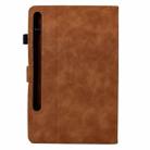 For Samsung Galaxy Tab S10 FE+ Peony Butterfly Embossed Leather Smart Tablet Case(Brown) - 3