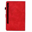 For Samsung Galaxy Tab S10 FE+ Peony Butterfly Embossed Leather Smart Tablet Case(Red) - 3