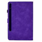 For Samsung Galaxy Tab S10 FE+ Peony Butterfly Embossed Leather Smart Tablet Case(Purple) - 3