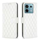 For Xiaomi Redmi Note 13 Pro 5G Diamond Lattice Wallet Leather Flip Phone Case(White) - 1