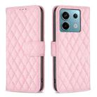 For Xiaomi Redmi Note 13 Pro 5G Diamond Lattice Wallet Leather Flip Phone Case(Pink) - 1