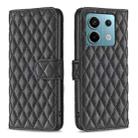 For Xiaomi Redmi Note 13 Pro 5G Diamond Lattice Wallet Leather Flip Phone Case(Black) - 1