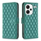 For Xiaomi Redmi Note 13 Pro+ 5G Diamond Lattice Wallet Leather Flip Phone Case(Green) - 1