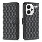 For Xiaomi Redmi Note 13 Pro+ 5G Diamond Lattice Wallet Leather Flip Phone Case(Black) - 1