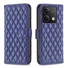 For Xiaomi Redmi Note 13 Diamond Lattice Wallet Leather Flip Phone Case(Blue) - 1