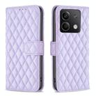 For Xiaomi Redmi Note 13 Diamond Lattice Wallet Leather Flip Phone Case(Purple) - 1