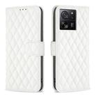 For Xiaomi 13T / 13T Pro / Redmi K60 Ultra Diamond Lattice Wallet Leather Flip Phone Case(White) - 1