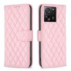 For Xiaomi 13T / 13T Pro / Redmi K60 Ultra Diamond Lattice Wallet Leather Flip Phone Case(Pink) - 1