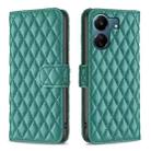 For Xiaomi Redmi 13C Diamond Lattice Wallet Leather Flip Phone Case(Green) - 1