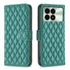 For Xiaomi Redmi K70 / K70 Pro Diamond Lattice Wallet Leather Flip Phone Case(Green) - 1