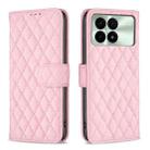 For Xiaomi Redmi K70 / K70 Pro Diamond Lattice Wallet Leather Flip Phone Case(Pink) - 1