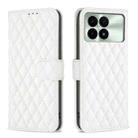 For Xiaomi Redmi K70E Diamond Lattice Wallet Leather Flip Phone Case(White) - 1