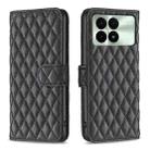 For Xiaomi Redmi K70E Diamond Lattice Wallet Leather Flip Phone Case(Black) - 1