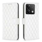 For Xiaomi Redmi Note 13 4G Global Diamond Lattice Wallet Leather Flip Phone Case(White) - 1