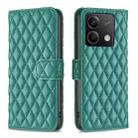 For Xiaomi Redmi Note 13 4G Global Diamond Lattice Wallet Leather Flip Phone Case(Green) - 1