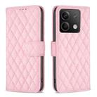 For Xiaomi Redmi Note 13 4G Global Diamond Lattice Wallet Leather Flip Phone Case(Pink) - 1