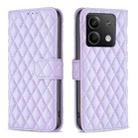 For Xiaomi Redmi Note 13 4G Global Diamond Lattice Wallet Leather Flip Phone Case(Purple) - 1