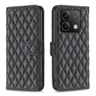 For Xiaomi Redmi Note 13 4G Global Diamond Lattice Wallet Leather Flip Phone Case(Black) - 1