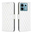 For Xiaomi Redmi Note 13 Pro 4G Global Diamond Lattice Wallet Leather Flip Phone Case(White) - 1