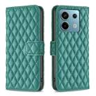For Xiaomi Redmi Note 13 Pro 4G Global Diamond Lattice Wallet Leather Flip Phone Case(Green) - 1
