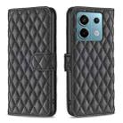 For Xiaomi Redmi Note 13 Pro 4G Global Diamond Lattice Wallet Leather Flip Phone Case(Black) - 1