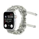 For Apple Watch Series 9 45mm Silk Silver Beads Braided Watch Band(Grey) - 1