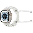 For Apple Watch Ultra 49mm Silk Silver Beads Braided Watch Band(White) - 1