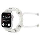 For Apple Watch SE 2022 44mm Silk Silver Beads Braided Watch Band(White) - 1