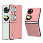 For Huawei Pocket 2 ABEEL PU Leather Black Edge Phone Case(Pink) - 1