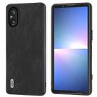 For Sony Xperia 5 V ABEEL PU Leather Black Edge Phone Case(Black) - 1