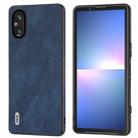 For Sony Xperia 5 V ABEEL PU Leather Black Edge Phone Case(Blue) - 1