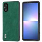 For Sony Xperia 5 V ABEEL PU Leather Black Edge Phone Case(Green) - 1