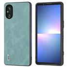 For Sony Xperia 5 V ABEEL PU Leather Black Edge Phone Case(Light Blue) - 1