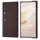 For Honor V Purse ABEEL Genuine Leather Elegant Black Edge Phone Case(Coffee) - 1