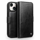 For iPhone 15 QIALINO Classic 103 Buckle Genuine Leather Phone Case(Black) - 1