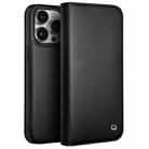 For iPhone 15 Pro Max QIALINO Classic Gen2 Genuine Leather Phone Case(Black) - 1