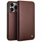 For iPhone 15 Pro Max QIALINO Classic Gen2 Genuine Leather Phone Case(Brown) - 1