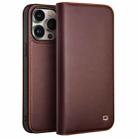 For iPhone 15 Pro QIALINO Classic Gen2 Genuine Leather Phone Case(Brown) - 1