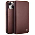 For iPhone 15 QIALINO Classic Gen2 Genuine Leather Phone Case(Brown) - 1
