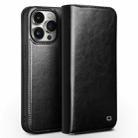 For iPhone 15 Pro Max QIALINO Classic Genuine Leather Phone Case(Black) - 1