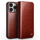 For iPhone 15 Pro QIALINO Classic Genuine Leather Phone Case(Brown) - 1