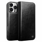 For iPhone 16 Pro Max QIALINO Classic Genuine Leather Phone Case(Black) - 1