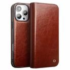 For iPhone 16 Pro QIALINO Classic Genuine Leather Phone Case(Brown) - 1